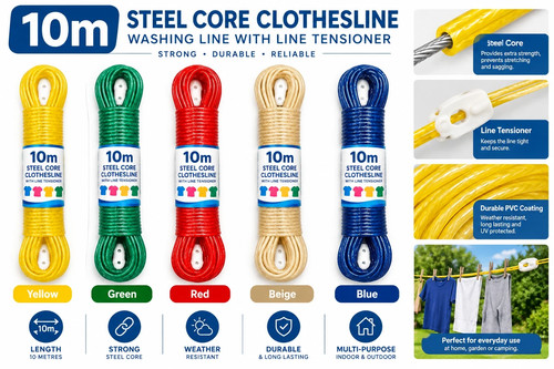 10m steel core washing line - 10m,